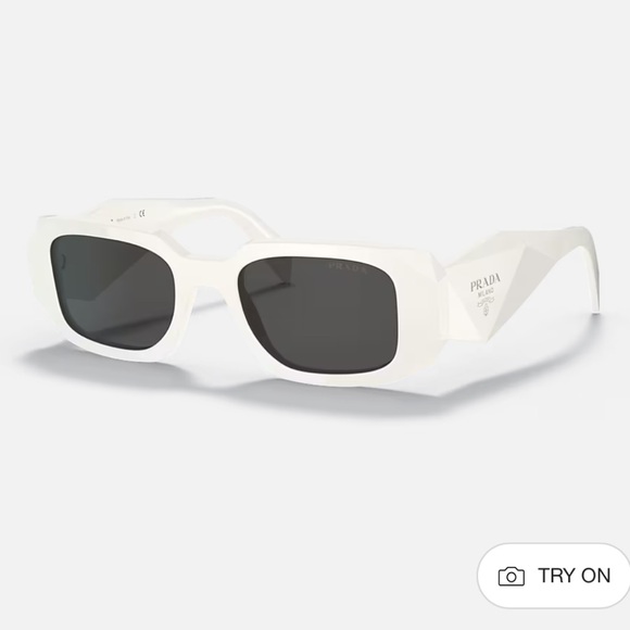 Prada Accessories - Prada white Rectangular Sunglasses